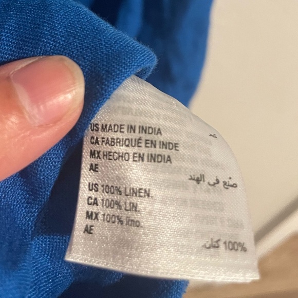 Inc royal blue linen‎ tank top blouse size Large - Picture 5 of 5